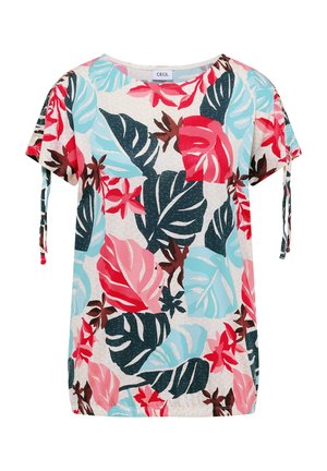 Cecil, T-SHIRT WITH RUCHING AND PRINT - T-Shirt print - light alabaster white