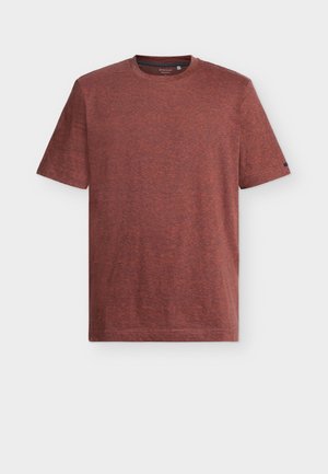 TOM TAILOR, FINE STRIPED T-SHIRT - Camiseta básica - orange tarmac grey fine stripe
