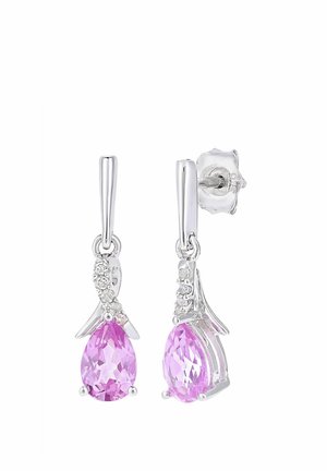 CREATED SAPPHIRE AND DIAMOND  - Kõrvarõngad - white gold-coloured