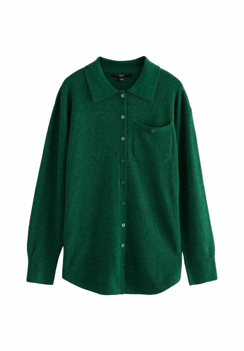 Next SMART COLLAR BUTTON THROUGH LONGLINE  - Cardigan - green
