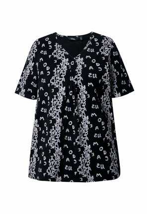 Ulla Popken, LETTER PRINT SHORT SLEEVE TEE - Camiseta estampada - black