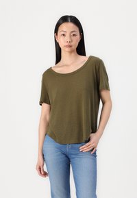 GAP BLEND SCOOP - Tricou basic - dark olive