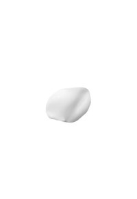 Crème blanche avec une texture lisse et brillante, façonnée de manière irrégulière, apparaissant légèrement surélevée avec des reflets subtils. Aucun détail supplémentaire visible.