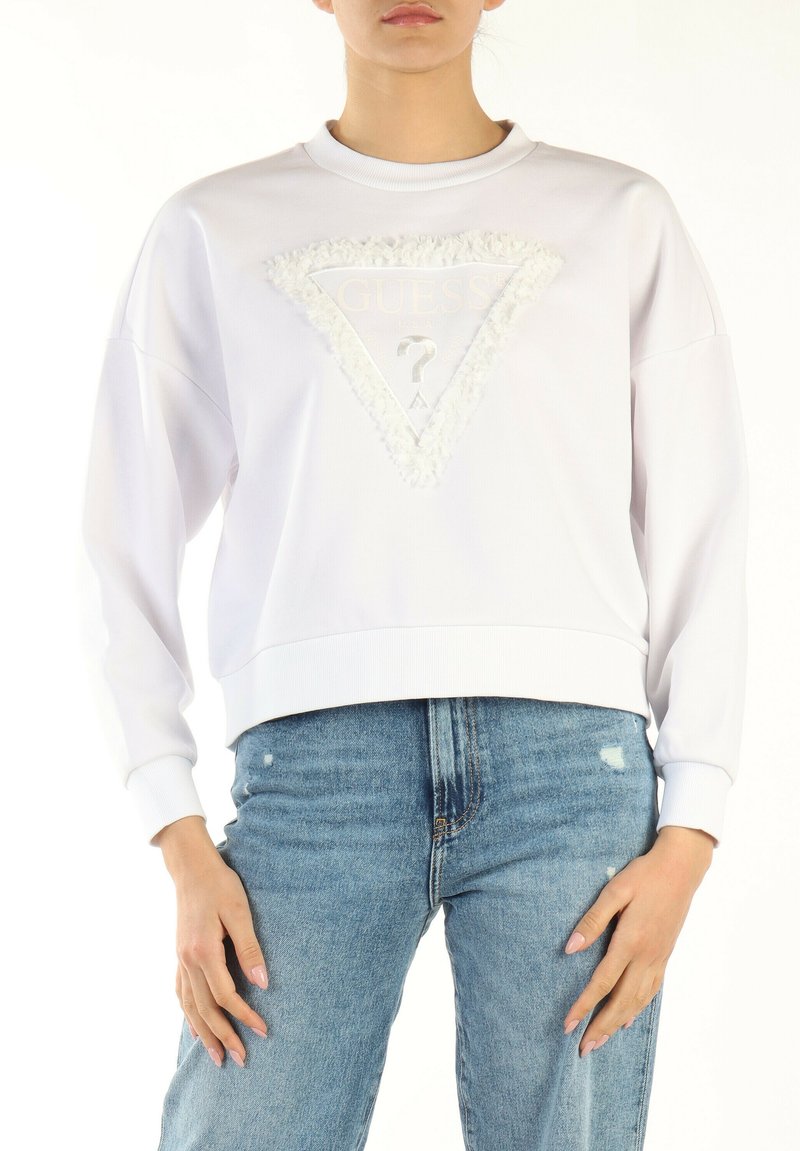 Guess PETALS TRIANGLE Sweater white/wit Zalando.nl