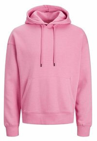 Rosa hooded sweatshirt i mjuk vaddering, med en frontficka, justerbara dragsnören och ribbade muddar och nederkant.
