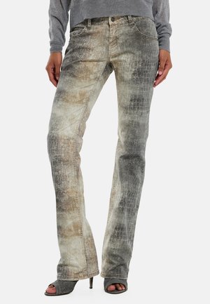 Jaded London, CROC PRINT COOPER JEANS - Vaqueros bootcut - khaki