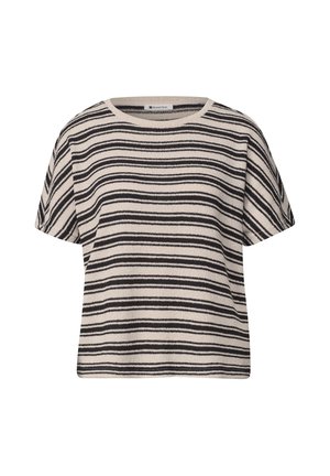 Street One, SHIRT IN STRICK-OPTIK MIT RUNDHALS - T-shirt imprimé - black
