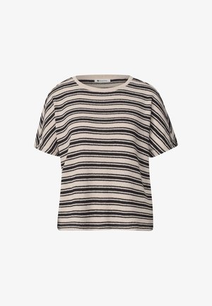 Street One, SHIRT IN STRICK-OPTIK MIT RUNDHALS - T-shirt imprimé - black