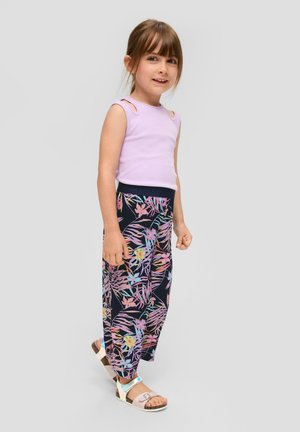 WIDE LEG MIT ALL-OVER - Trousers - navy