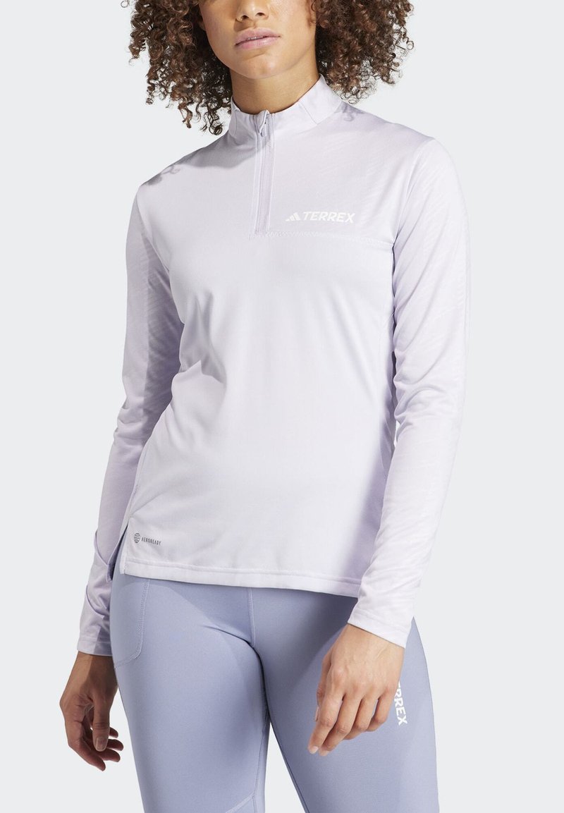 Adidas Terrex TERREX MULTI HALF ZIP LONGSLEEVE TEE - Top s dlouhým rukávem - silver dawn/white