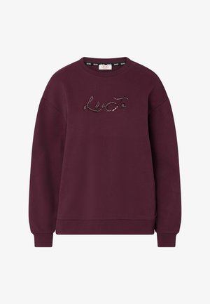 LIU JO, LIU JO SWEATSHIRT WITH JEWEL EMBELLISHMENTS - Sweatshirt - purple