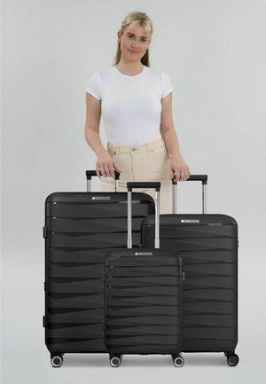FRANKY, LONDON 4 ROLLEN KOFFERSET 3-TEILIG MIT DEHNFALTE UNISEX - Kofferset - black