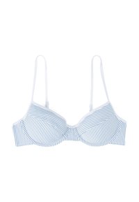 ESSENTIALS TEXT DEMI - Bikini top - brisk blue/white