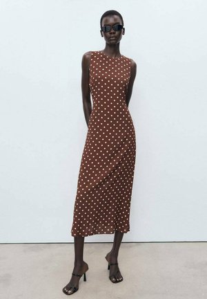 Mango POLKA DOT MIDI - Day dress - brown