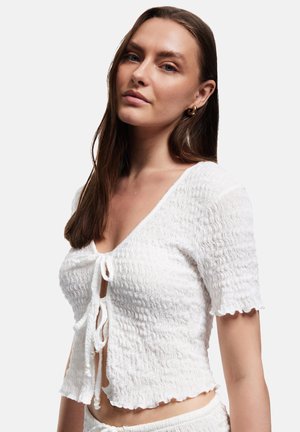 TEXTURED CROP - Blus - off-white