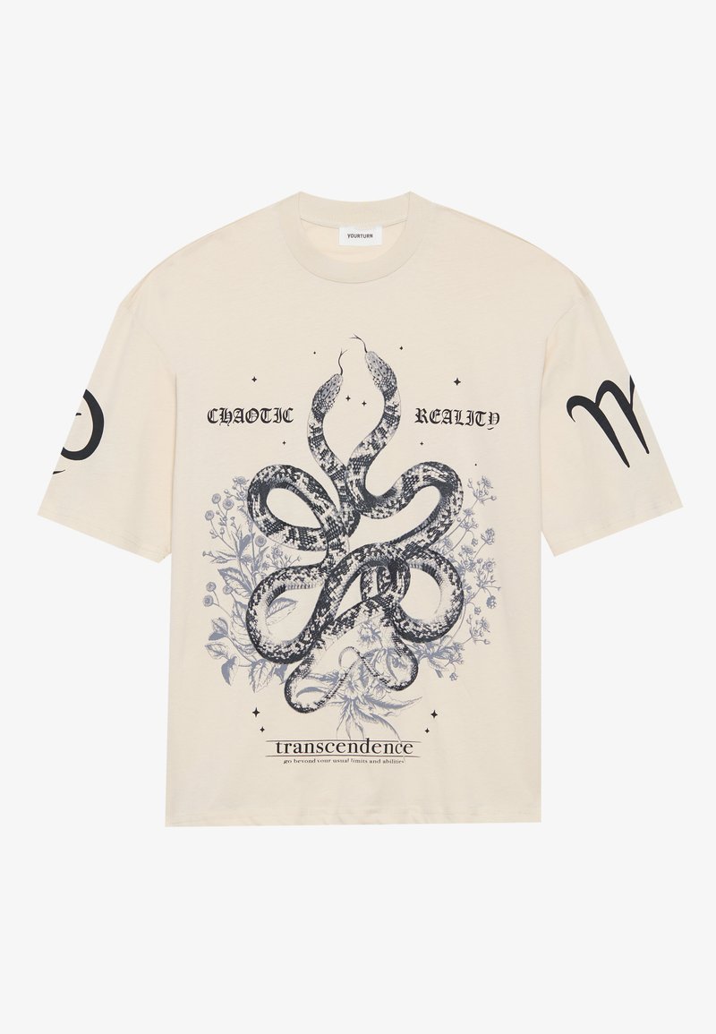 YOURTURN T-shirt print tan YOURTURN T-shirt print tan