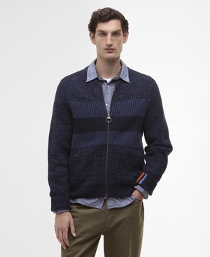 PAUL SMITH LOVES BARBOUR KNITTED BOMBER JACKET - Cardigan - navy