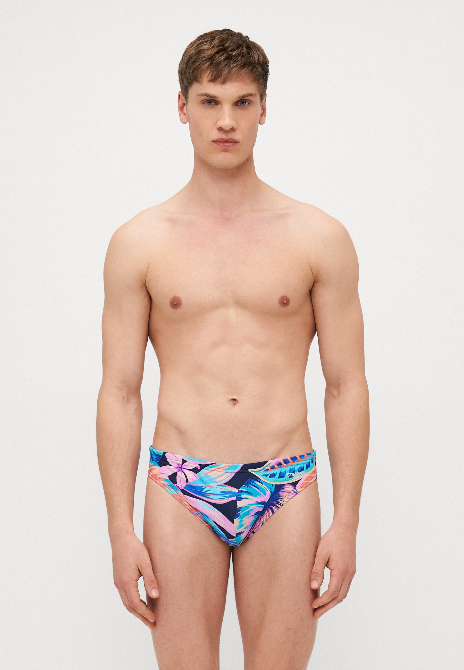 Speedo Beachstar Print Brief 2" - Unisex Swim Trunks With UPF 50+ Protection & Drawstring