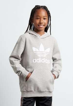 adidas Originals TREFOIL KIDS - Felpa con cappuccio - medium grey heather