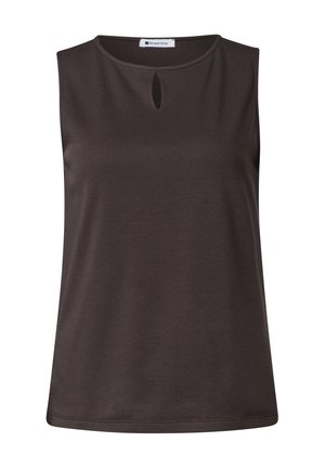 Street One, TOP MIT RUNDHALS UND CUT-OUT-DETAIL - Top - espresso brown