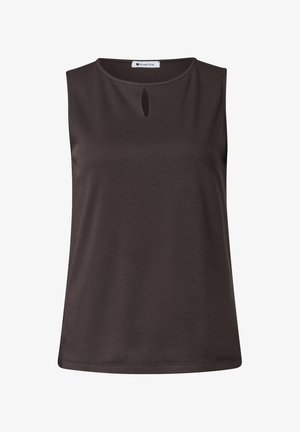 Street One, TOP MIT RUNDHALS UND CUT-OUT-DETAIL - Top - espresso brown