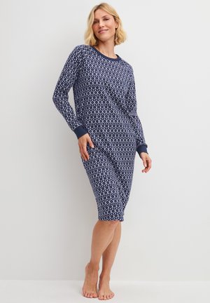 Calida, MIDNIGHT HEARTS LANGARM-NACHTHEMD, LÄNGE 110 CM - Chemise de nuit / Nuisette - peacoat blue