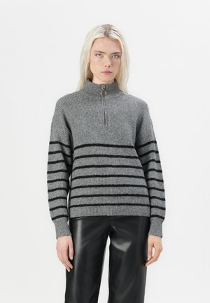 ONLTOKYO ZIP PULLOVER - Pullover - dark grey