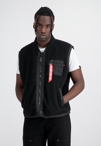 Alpha Industries - FLIGHT TEDDY  - Bodywarmer - black Miniatuurafbeelding 1