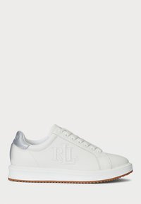 AINSLEY METALLIC-TRIM LEATHER TRAINER - Sneaker low - snow white/polished silver-coloured