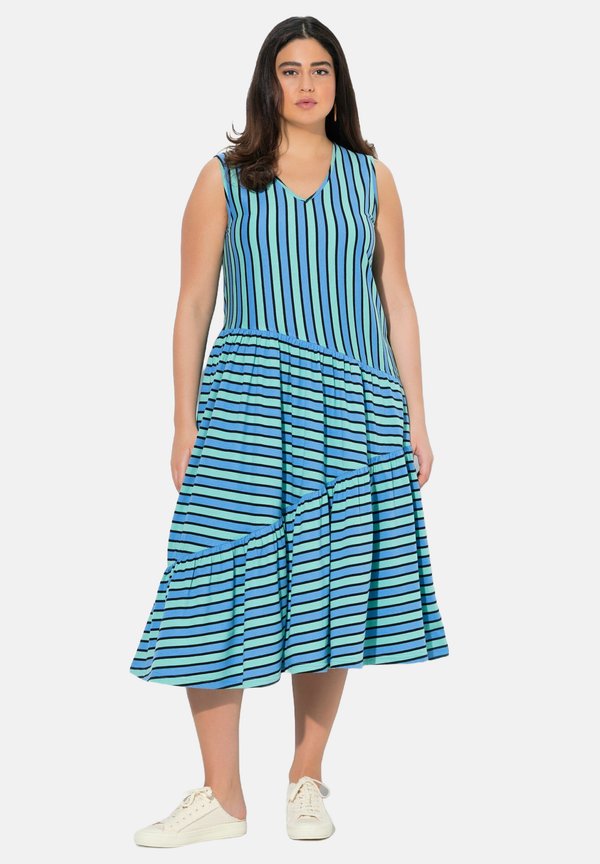 MIXED STRIPE SLEEVELESS - Jerseykleid
