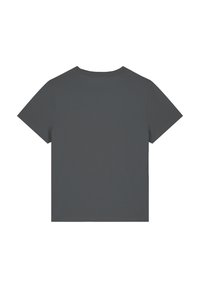 Grijze T-shirt met korte mouwen en een ronde hals, met een gladde textuur en een klassieke pasvorm. Geen zichtbare patronen of accenten op de achterkant.