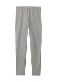 Leggings gris ajustés en mélange de coton, avec une texture douce et une taille élastique pour le confort. Coupe ajustée avec des jambes droites.