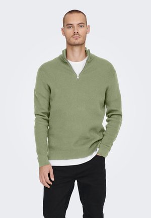 ONSPHIL HALF ZIP  - Strikkegenser - seagrass
