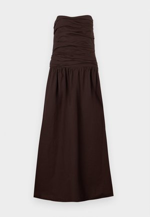 GAP, STRAPLESS DRAPED BODICE MAXI DRESS - Μάξι φόρεμα - terra brown