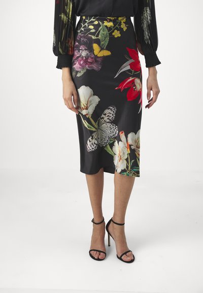 Alice + Olivia MAEVE MIDLENGTH SLIP SKIRT - Falda de tubo - black