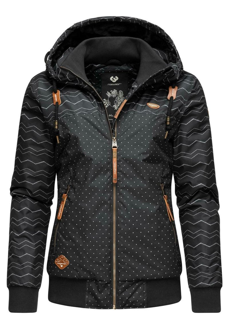 Ragwear NUGGIE ZIG ZAG INTL - Winterjacke - black chevron