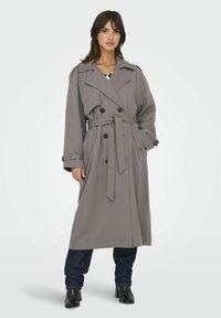ONLY ONLCHLOE DOUBLE - Trench - charcoal gray