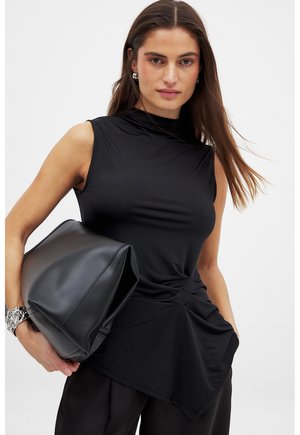 DRAPED SLEEVELESS  - Top - black
