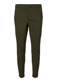 Olivgrön, smal byxa i ett mjukt och hållbart tyg. Har två framfickor och en åtsittande midja med en elegant design.