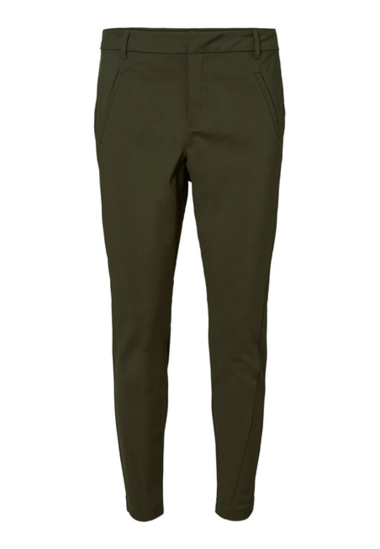 Olivgrön, smal byxa i ett mjukt och hållbart tyg. Har två framfickor och en åtsittande midja med en elegant design.