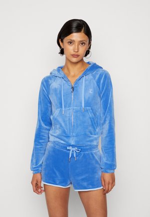 CROPPED ZIP THROUGH HOODIE WITH CONTRAST BINDING - Zip-up sweatshirt - ultramarine