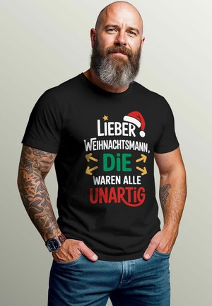 SPRUCH LUSTIG LIEBER WEIHNACHTSMANN DIE WAREN ALLE - Print T-shirt - schwarz