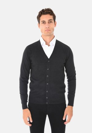 SCOLLO A V - Cardigan - grigio scuro