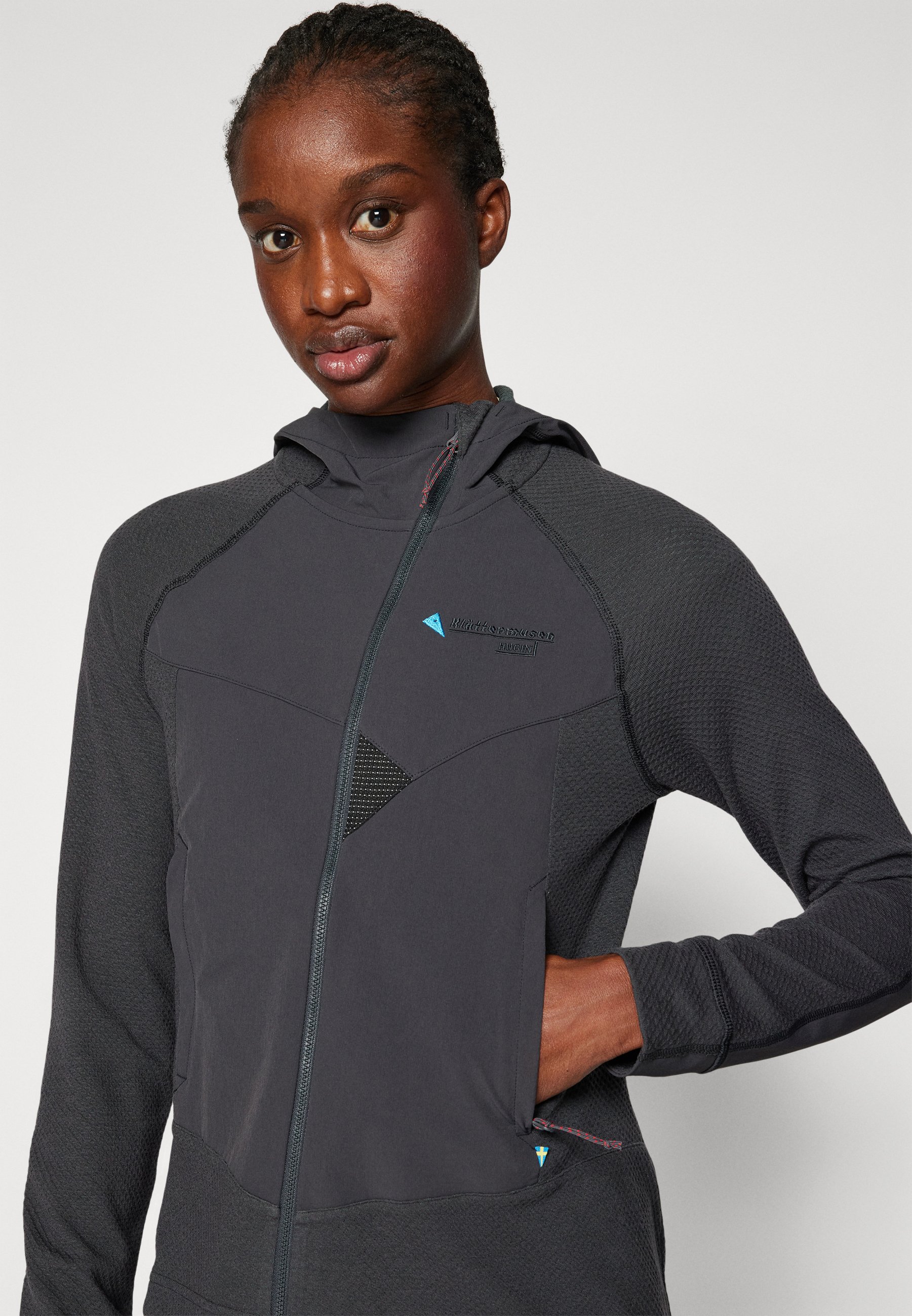 Klättermusen HUGIN ZIP HOODIE - Outdoor jacket - raven/black - Zalando