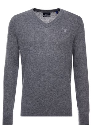 V NECK - Maglione - charcoal mélange