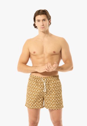 PONZA - Swimming shorts - mustard white graphic print
