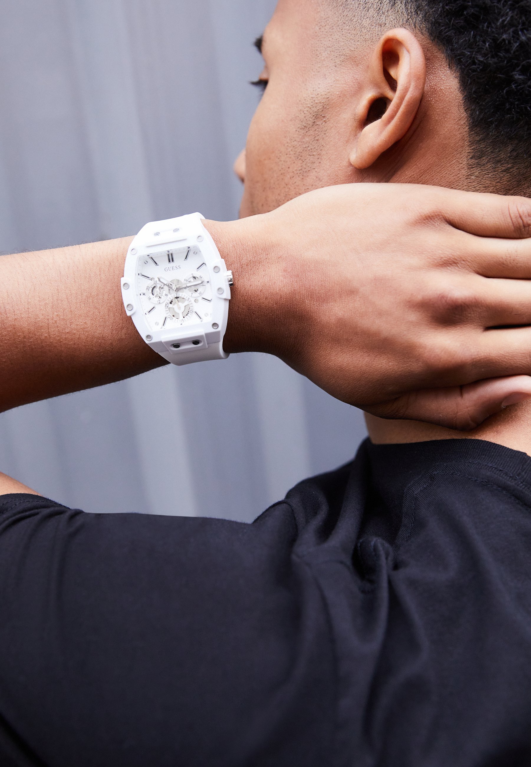 Guess PHOENIX - Ceas cronograf - silver-coloured/alb - Zalando.ro