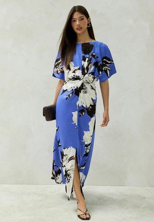 Next, TALL FIT - TEXTURED SATIN SHORT SLEEVE DRESS . - Maxikjoler - blue floral print