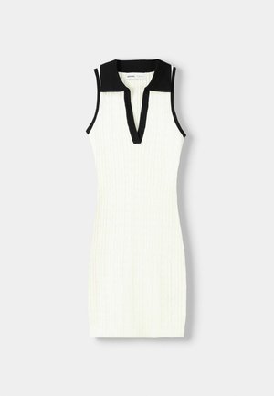 Bershka CONTRAST COLLAR CABLE- MINI  - Jumper dress - beige