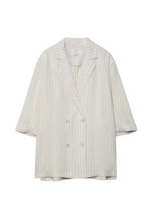 Stradivarius STRIPED  - Kurzmantel - white